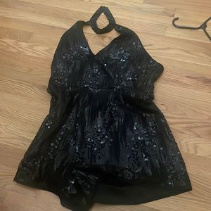 Black sequin romper